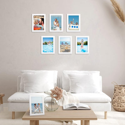 Giftgarden 7 Stück Bilderrahmen Set 13x18 cm für 18x13 Fotos und Bilder, Moderne Weiss Fotorahmen Co