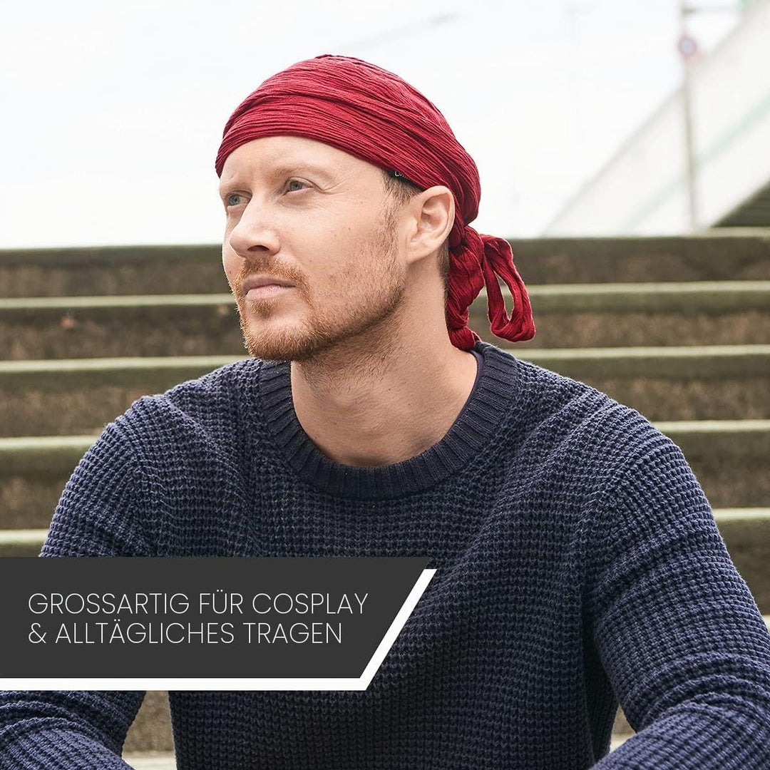 CHARM Raffen Turban Bandana Mütze Kopf Schal Alle Jahnreszeit Boho Schick Pirat Senfgelb, Senfgelb