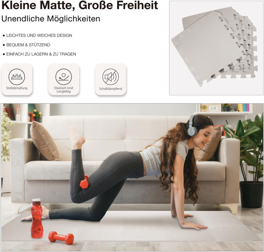 AIRHOP Bodenschutzmatte Fitness Matte Extra Dicke Bodenmatten, rutschfeste Schutzmatten Fitnessraum,