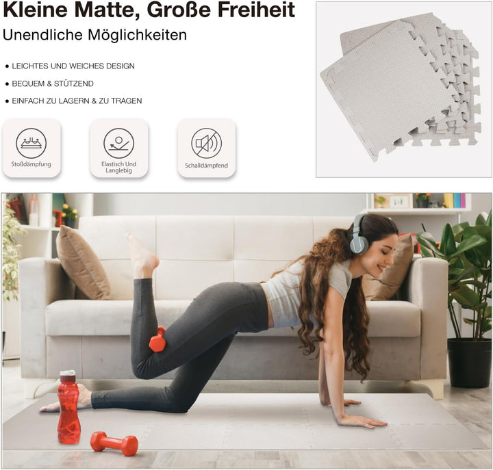 AIRHOP Bodenschutzmatte Fitness Matte Extra Dicke Bodenmatten, rutschfeste Schutzmatten Fitnessraum,