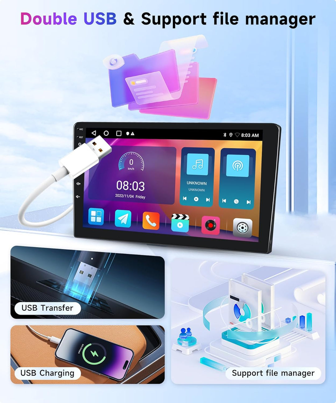 Rimoody 2G+64G Android Autoradio für Peugeot 207 2006-2015 9 Zoll Touchscreen Autoradio mit Wireless