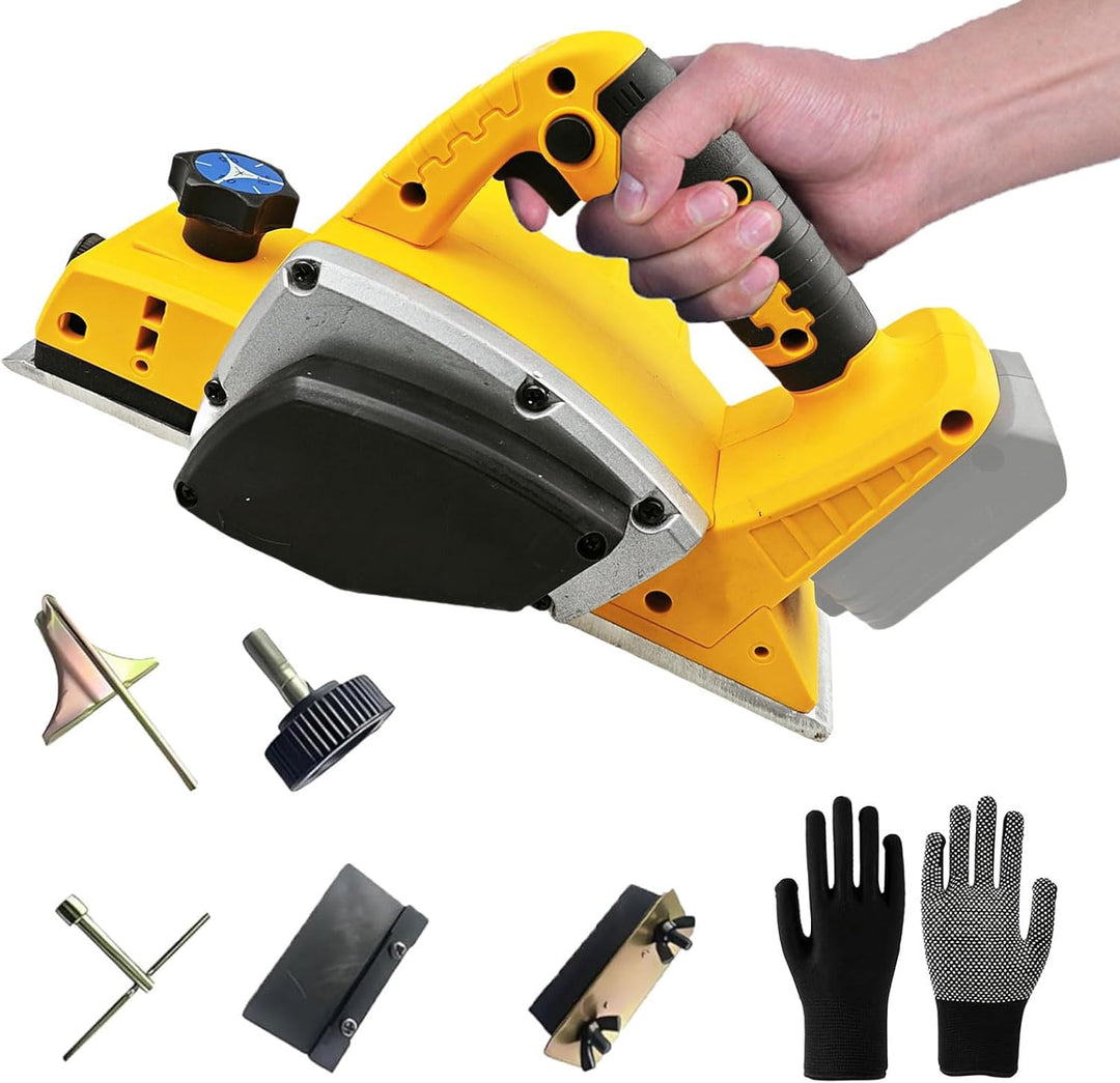 Akku Elektrohobel Kompatibel mit Dewalt 20V, Akku-Hobel Holz 16500RPM Bürstenlose Elektrohobe Hobelb