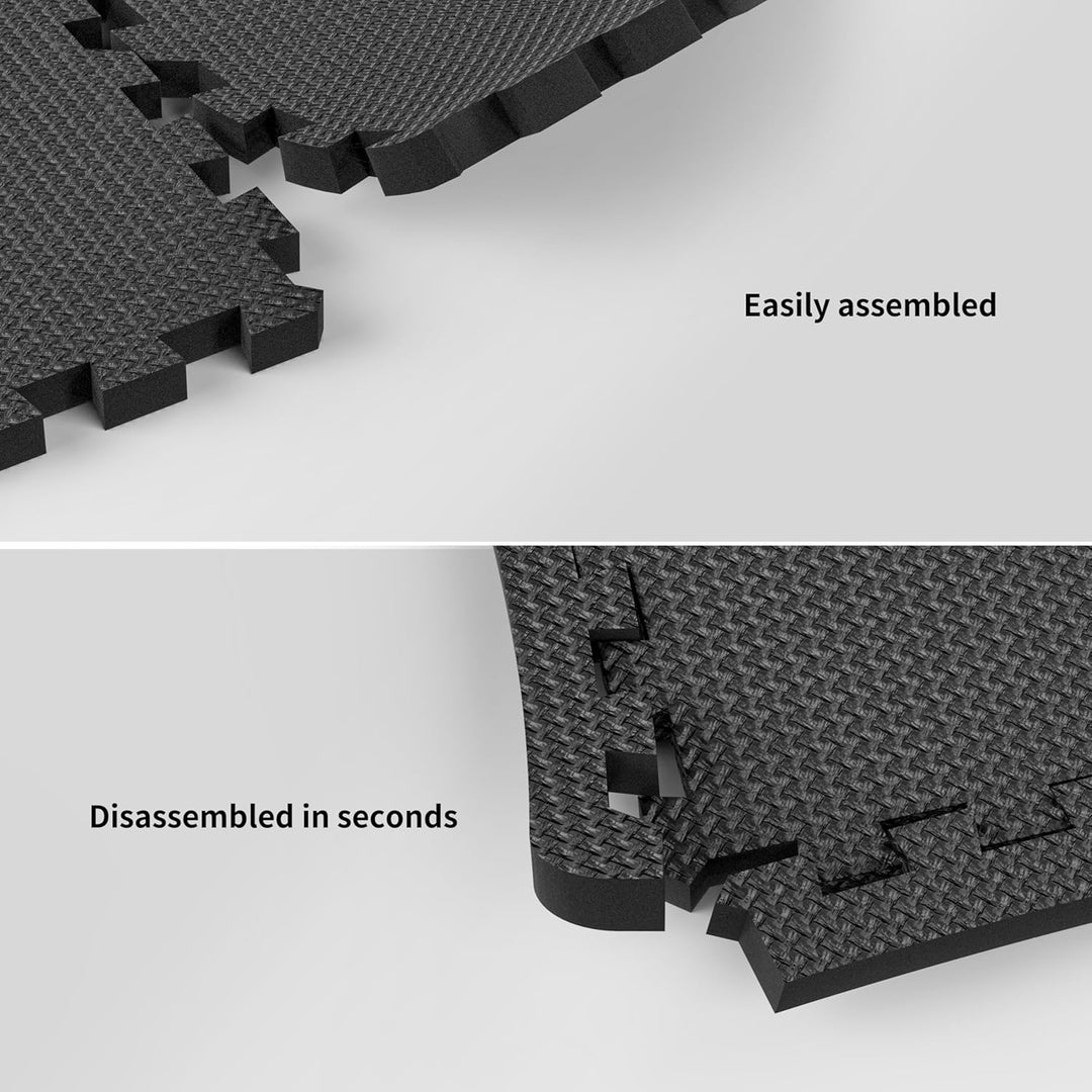 PROIRON Bodenschutzmatte Fitness Dicke 1cm, 30x30cm Puzzlematte Boden, Schutzmatten Fitness Unterleg
