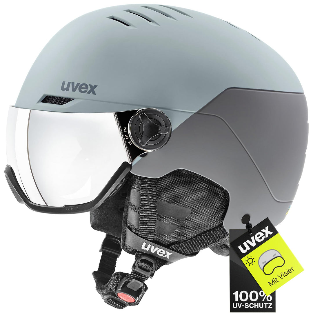 uvex Wanted Visor Visier Skihelm - Navy mat glacier - rhino matt 54-58 cm, glacier - rhino matt 54-5