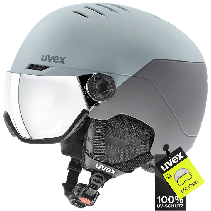 uvex Wanted Visor Visier Skihelm - Navy mat glacier - rhino matt 54-58 cm, glacier - rhino matt 54-5