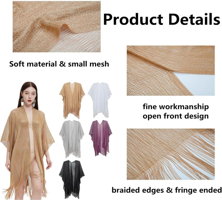 Strick Schal Wrap für Frauen, Rand Gestrickte Poncho Strickjacke für Party, Damen Winter Quasten Sch