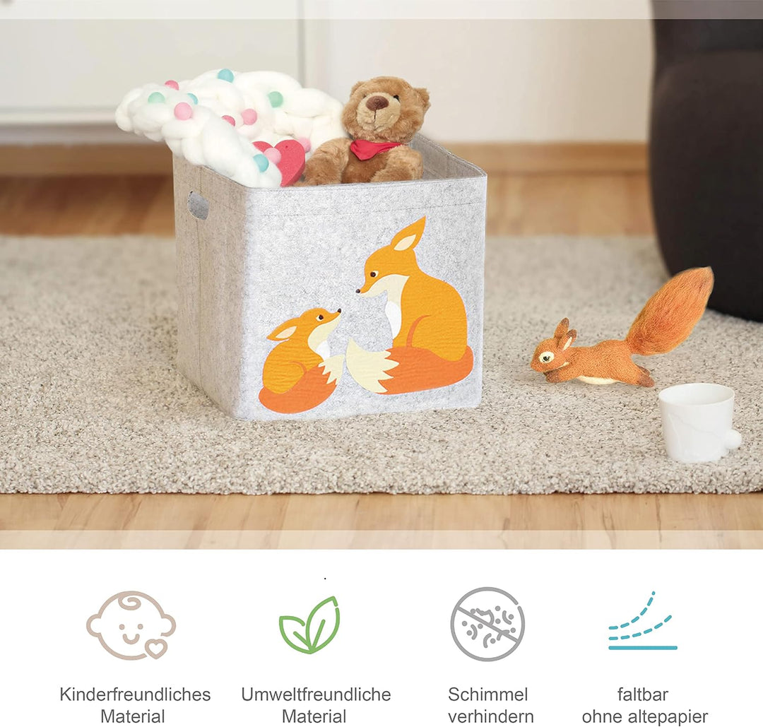 Aufbewahrungsbox Kinderzimmer/Spielzeugkorb LuckySign-Care (Fuchs), Fuchs