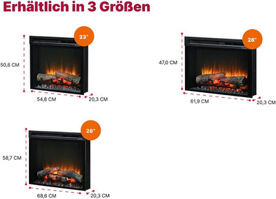 Dimplex 211002 Elektrokamin Einsatz XHD28 Firebox 28" LED-Lichter - Patentierter Optiflame Flammenef