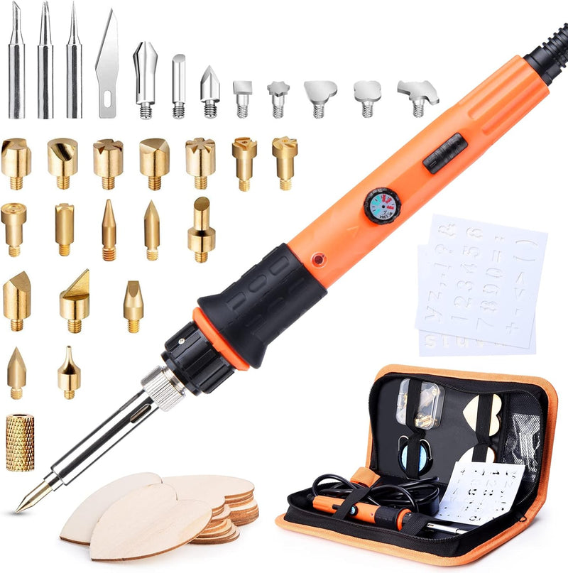 Brandmalerei Lötkolben Set, Brandmalkolben Set Temperatur Einstellbar 220~480 ℃ für Holz Leder Brenn