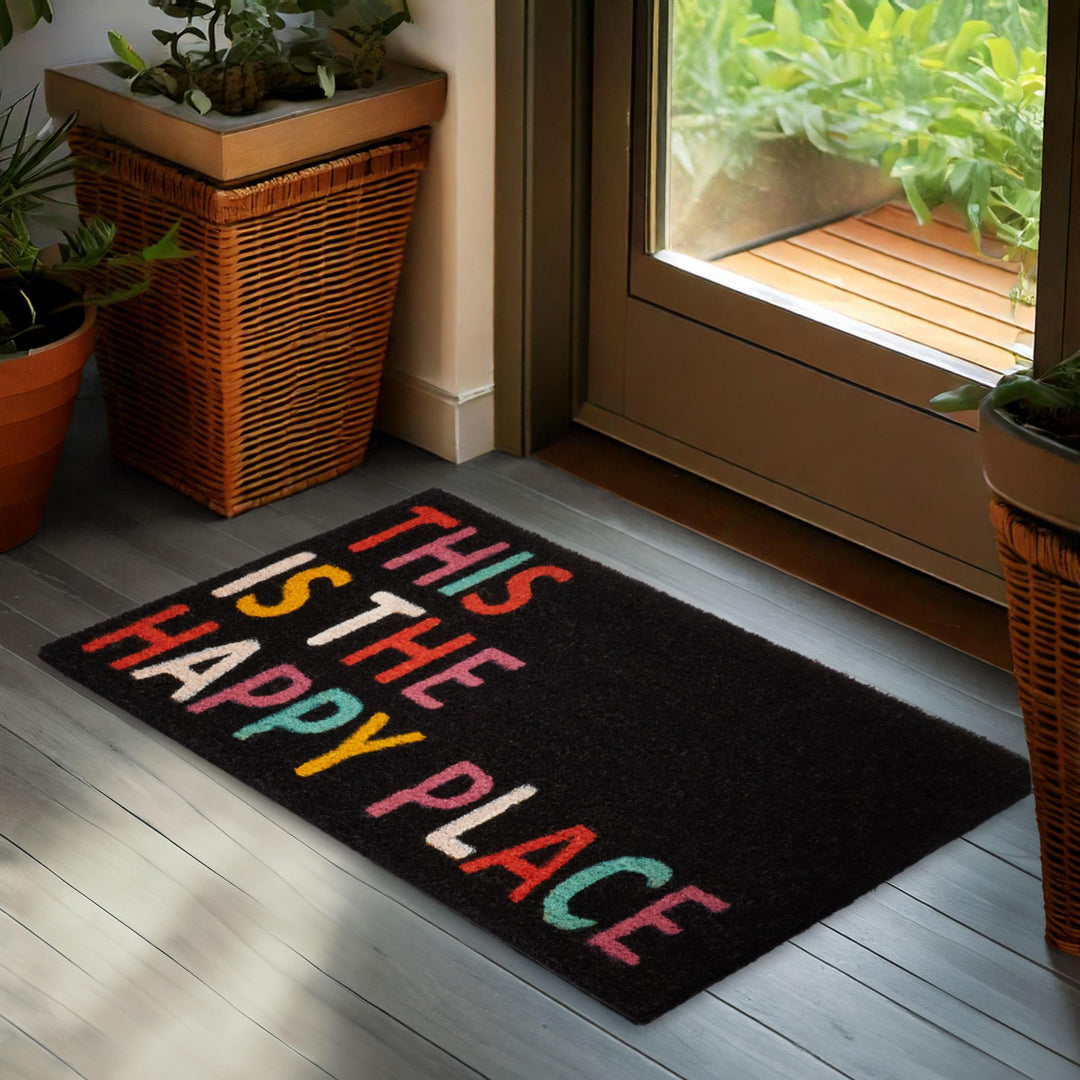 BRUBAKER Fussmatte für Aussen und Innen - This is My Happy Place - 45 x 75 cm Schmutzfangmatte - Ant
