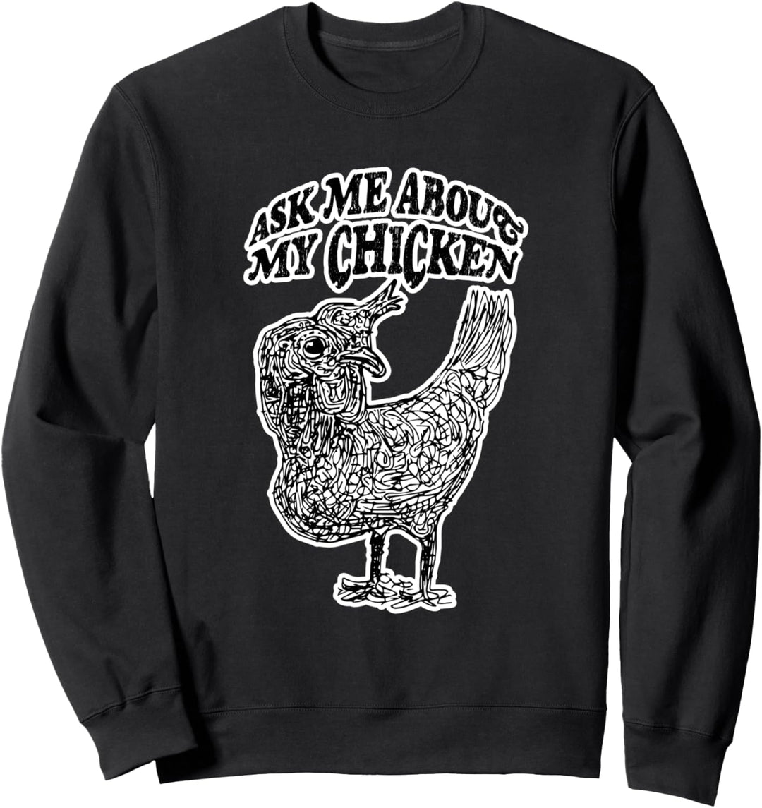 Fragen Sie mich nach meinem Huhn Lustige UFO Huhn Vintage Sweatshirt