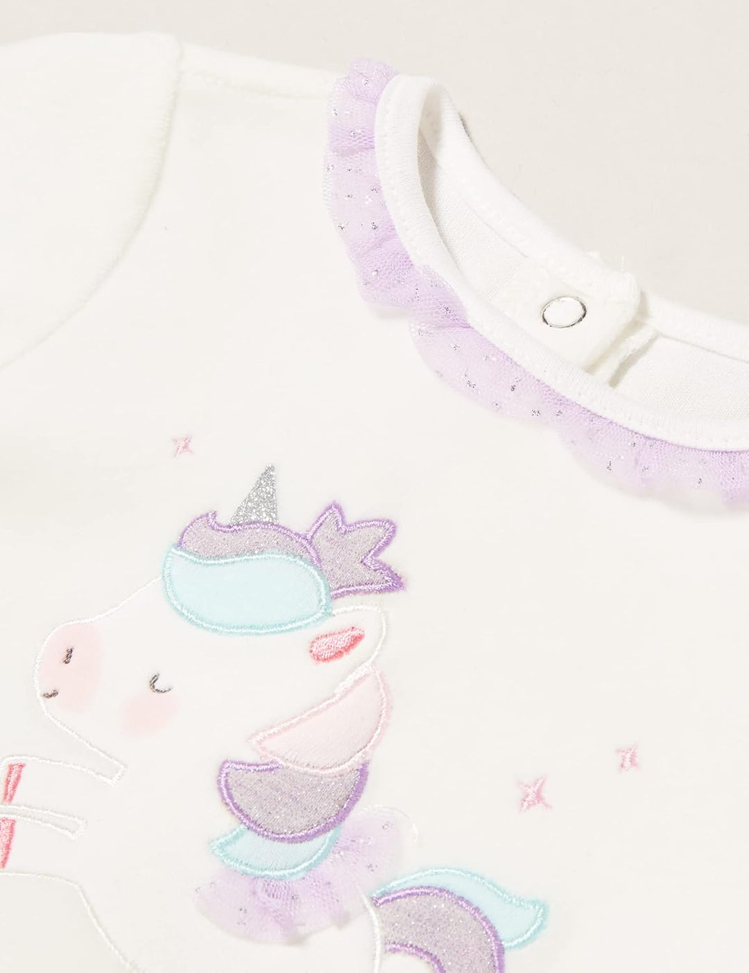 Chicco Mädchen Auswahl Einhorn Bottone 0 Monate Bianco, 0 Monate Bianco