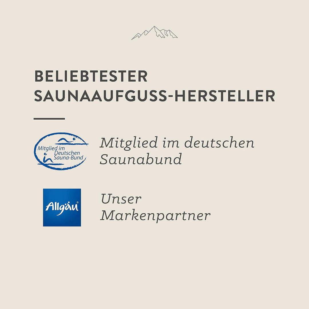 AllgäuQuelle® Saunaaufguss-Set Der kleine GENUSS AUFGUSS mit 100% BIO Sauna Aufgussmittel 2x100ml |