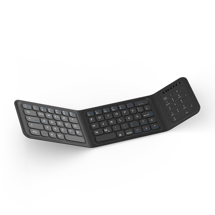 Bettdow Bluetooth Faltbare Tastatur mit Touchpad, QWERTZ Layout Kabellose Tragbare Mini Tastatur mit