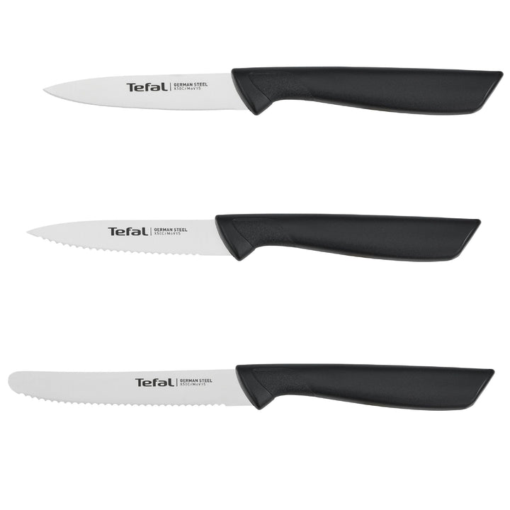 Tefal K2733S Colorfood Messerset 3-teilig | Universalmesser (10 cm)/Schälmesser (8 cm) gezahnt, Schä