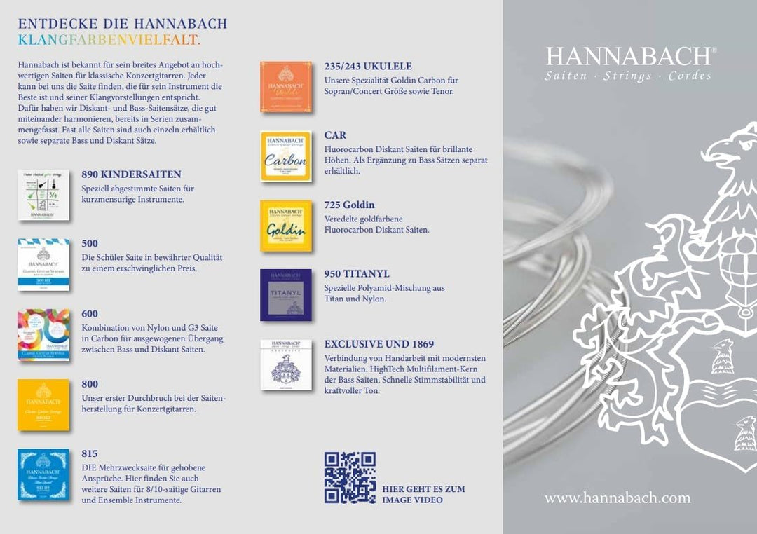 Hannabach 653157 Klassikgitarrensaiten Serie 950 Medium / High Tension Titanyl - Satz Satz medium/hi