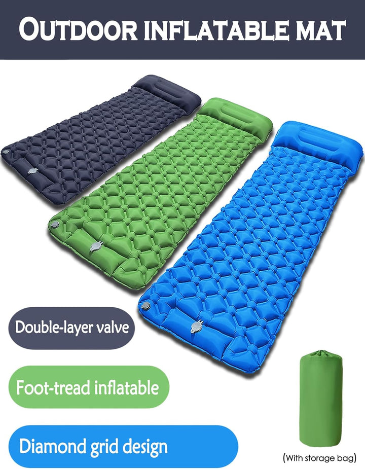 Isomatte Camping Matratze,Isomatte Ultraleicht für Outdoor,Kleines Packmass mit Fusspressepumpe und