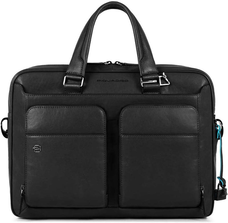 Piquadro Black Square Aktentasche Leder 39 cm Laptopfach