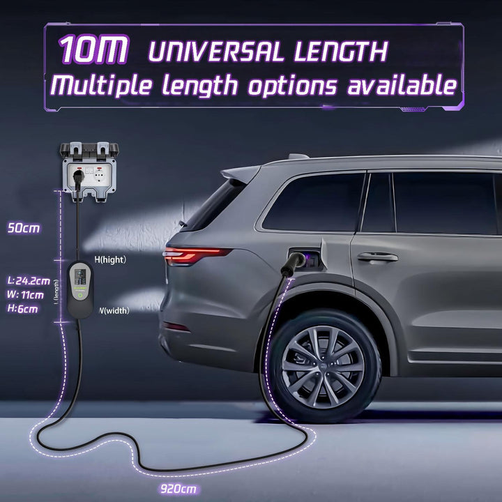Ladekabel Elektroauto Typ 2 Schuko 10M【8-13A,1-phasig】 Tragbares EV Ladekabel Typ 2 Schuko Ladegerät