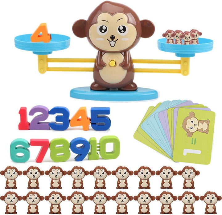 Queta Montessori Mathe Waage Spielzeug, Cartoon Tier Balance Skala Math Spielzeug Lernspielzeug mit