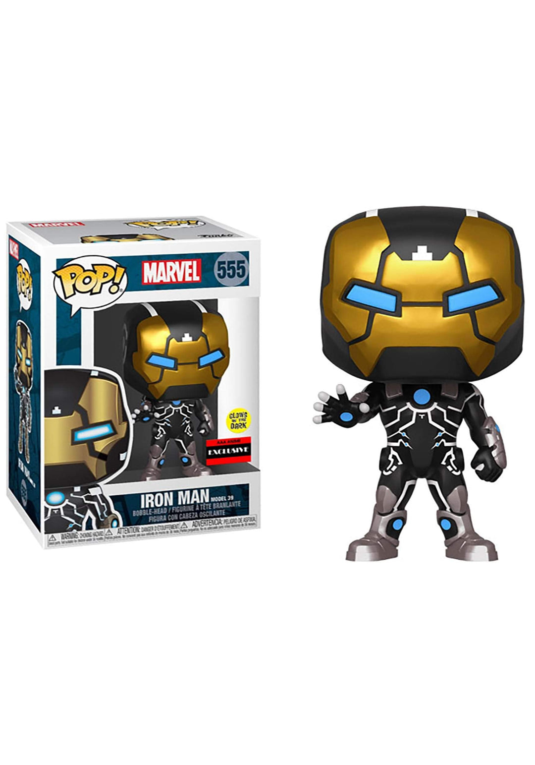 Funko Pop Marvel 80TH Iron Man Modell 39 Glanz im Dunkeln 43965 Handgelenke, Mehrfarbig