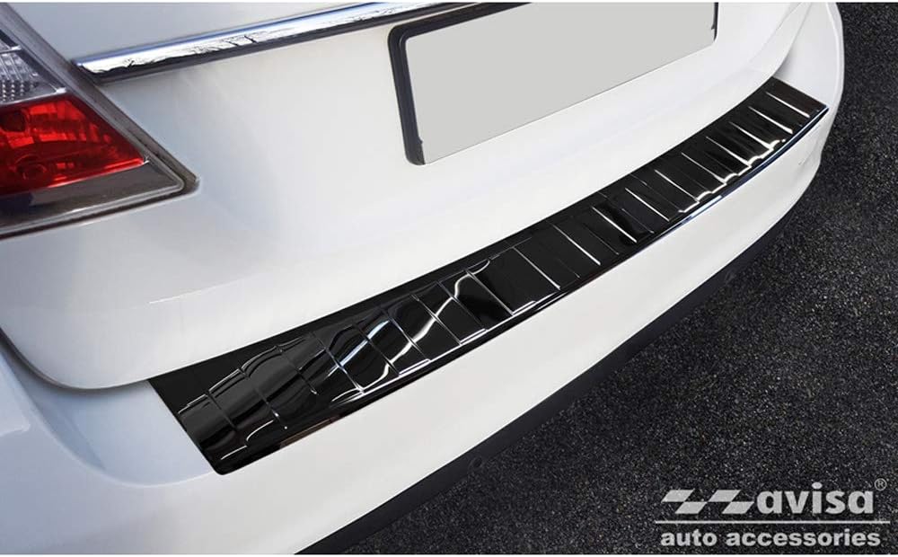 Avisa Spiegelschwarz Edelstahl Heckstossstangenschutz kompatibel mit Volvo V70 Facelift 2013-2016 'R