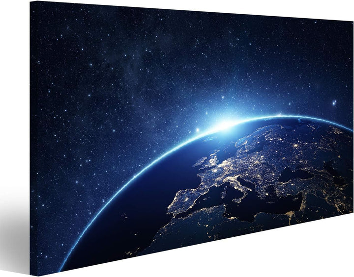 islandburner Bild auf Leinwand Planet Erde Aus Dem Raum In Der Nacht Nasa Kinderzimmer Bilder Wandbi
