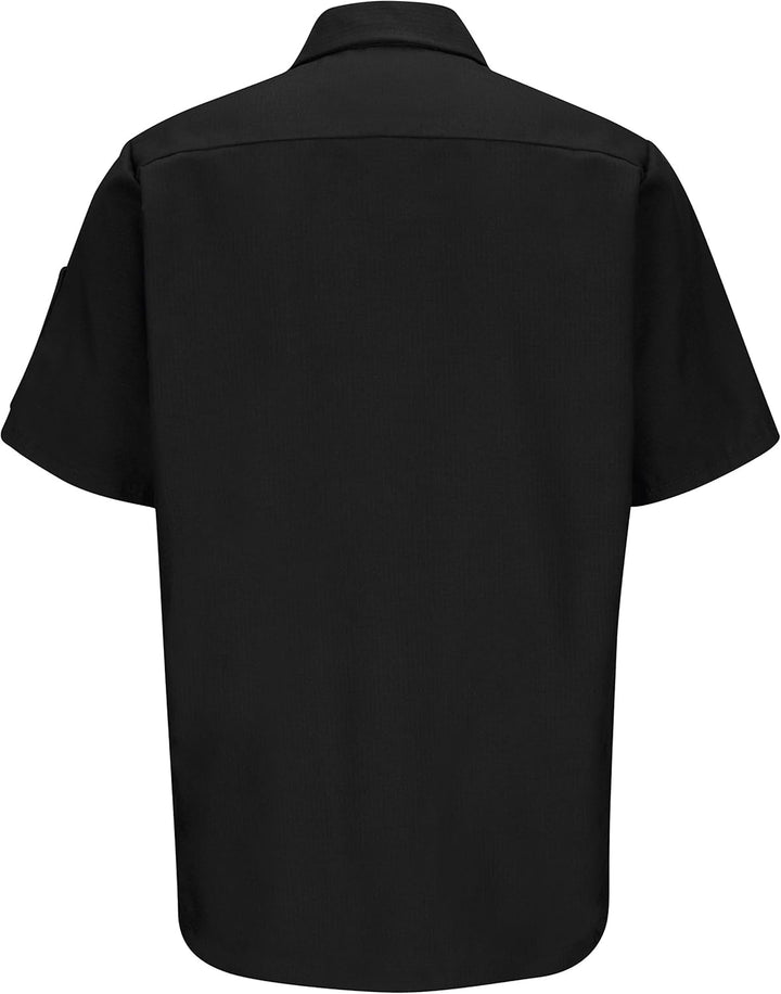 Red Kap Herren Herrenhemd, Kurzärmelig, Einfarbig Hemd (1er Pack) XL Schwarz, XL Schwarz