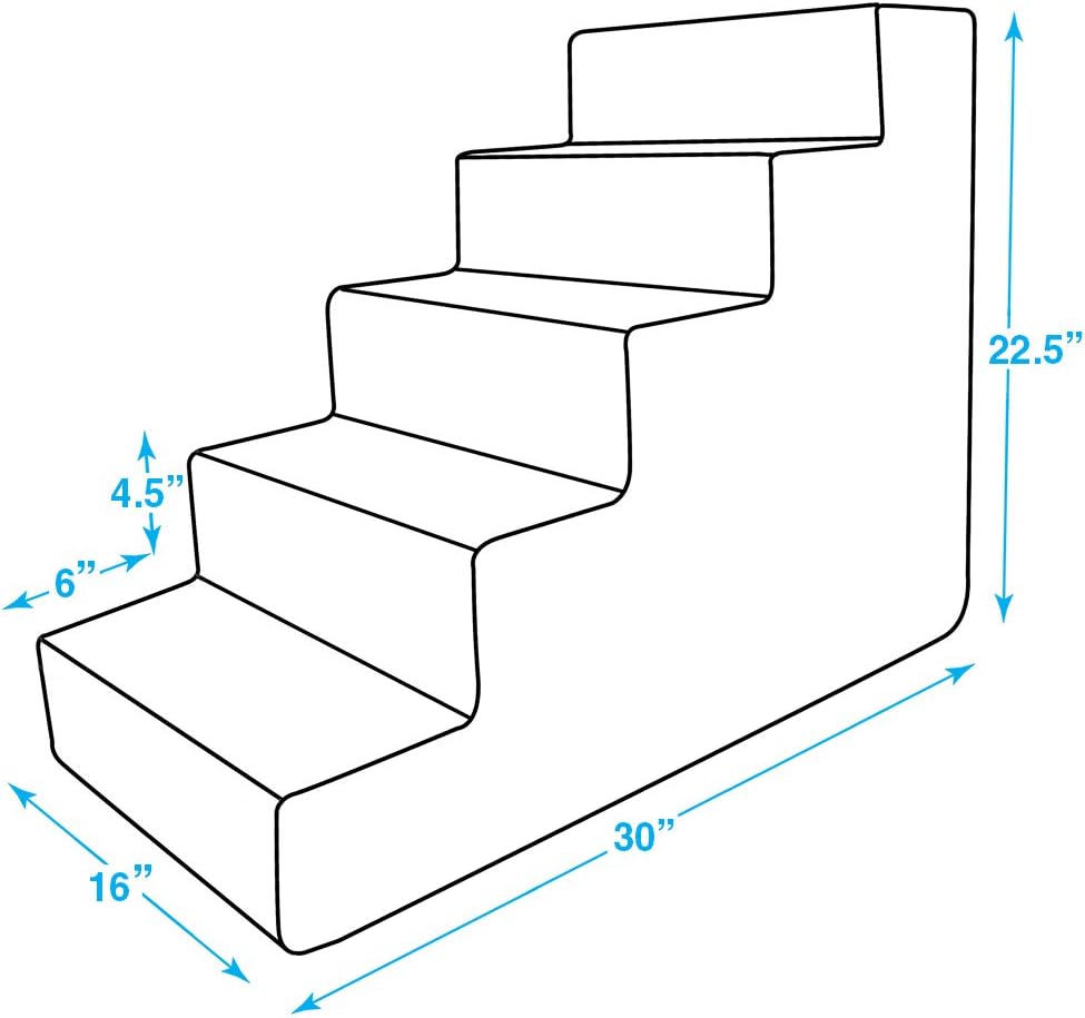 Best Pet Supplies Haustiertreppe mit CertiPUR-US-zertifiziertem Schaumstoff für Hunde und Katzen in