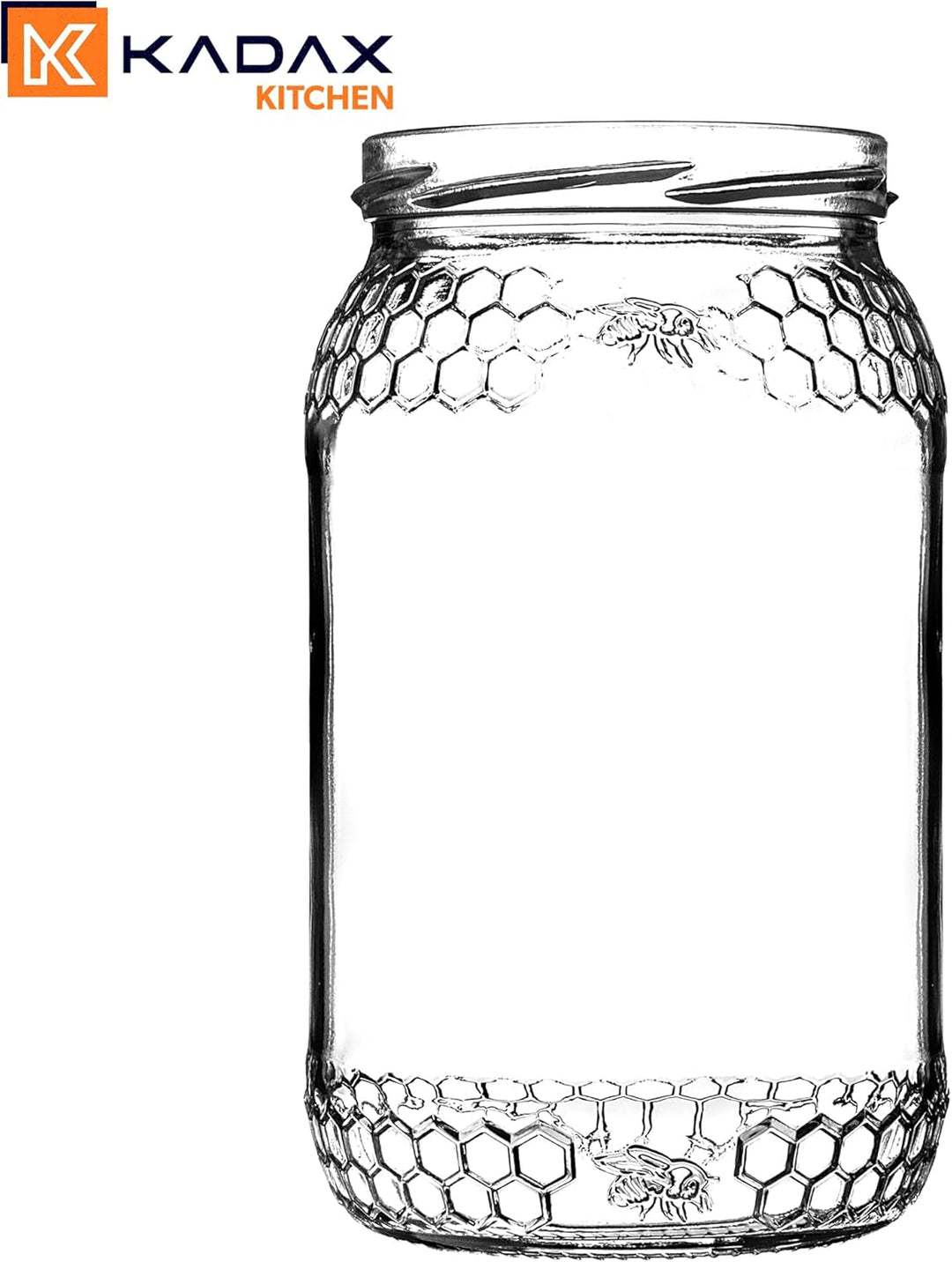 KADAX 24er Set Einmachgläser 900ml TO82 Gelbe Biene, Grosse Sturzgläser mit Schraubdeckel, Einkochgl