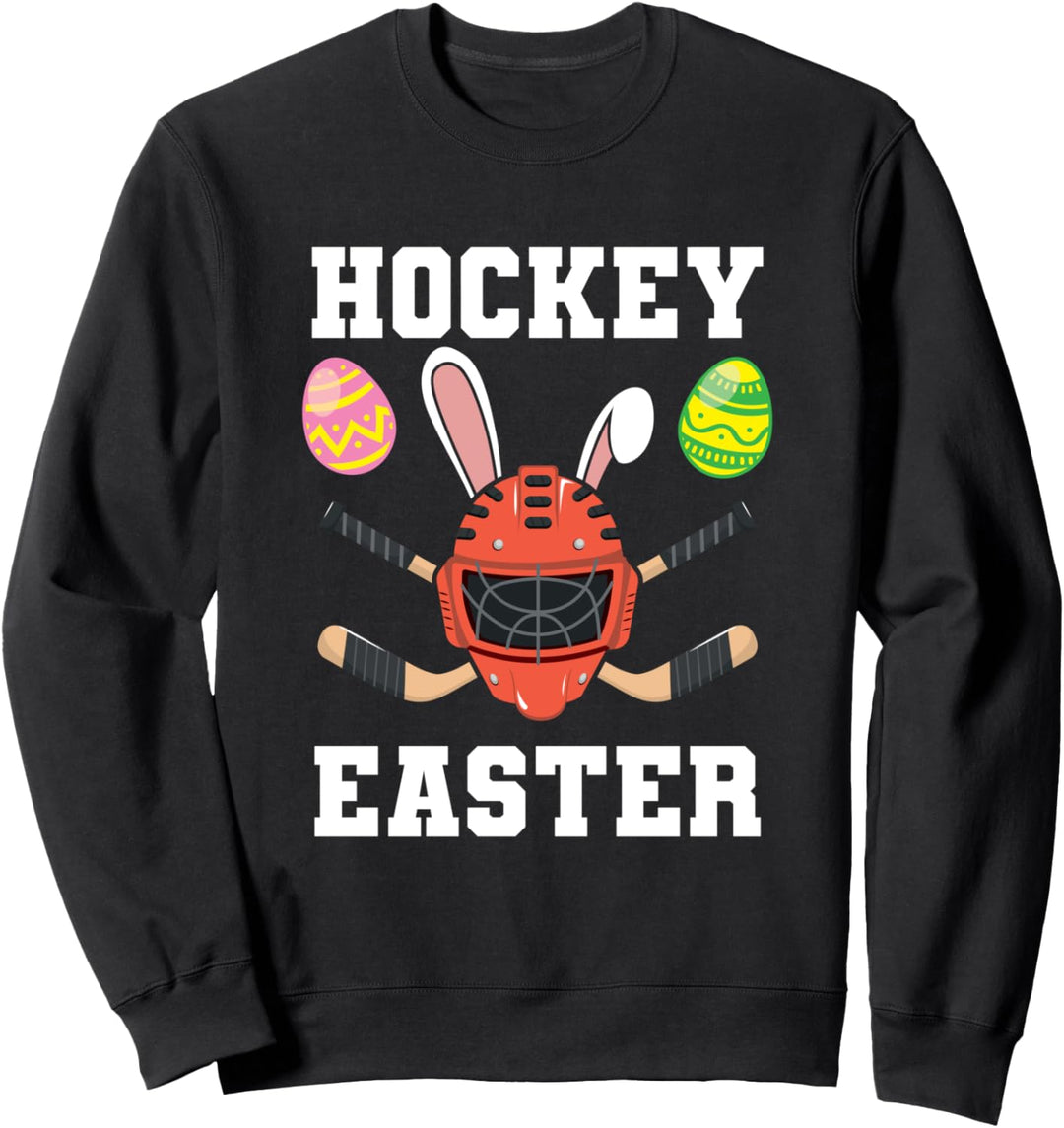 Hockey Osterei Hase Kaninchen Helm Sport Spieler Sweatshirt