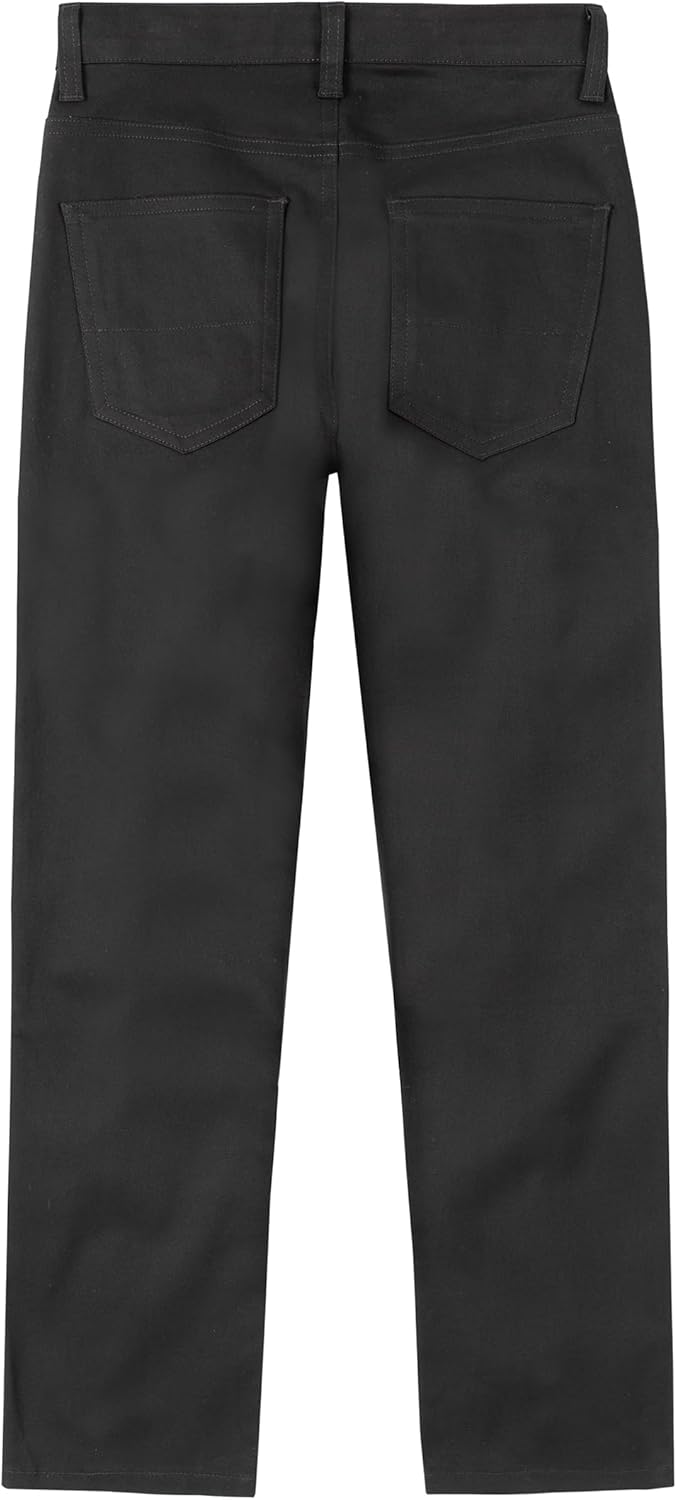 Nautica Boys' School Uniform Flat Front Pant, Black, 14