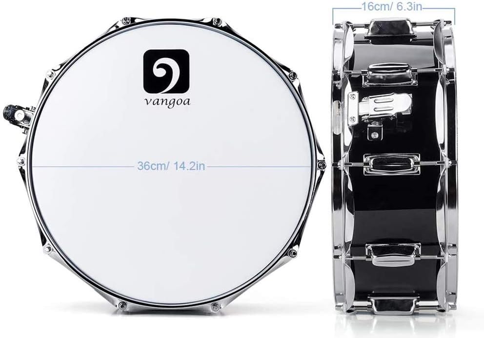 Vangoa Snare Drum 14 Zoll Ahornholz Cavity Kleine Trommel Akustik Schlagzeug Snaredrums mit Snare Dr