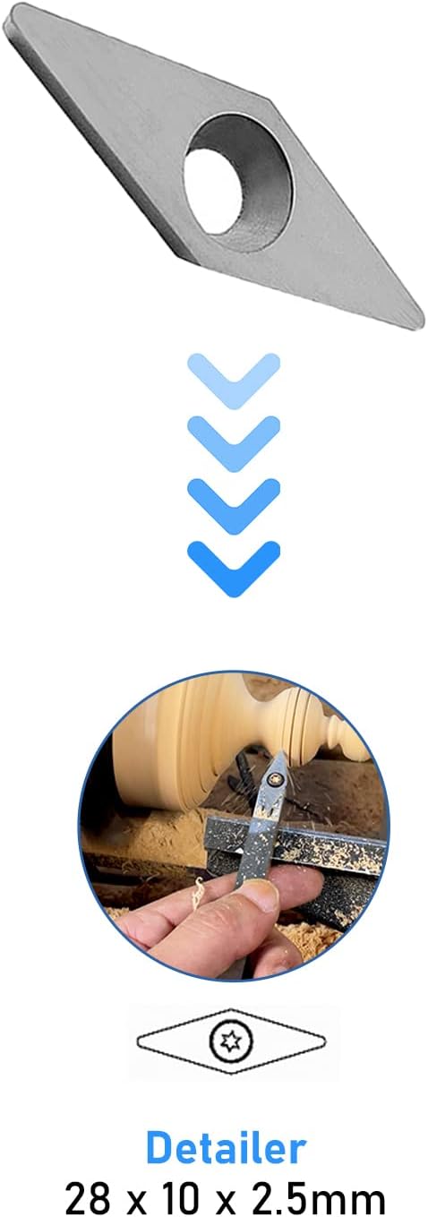 Drechselwerkzeuge 15 Stück,Drehmeissel Set,Wendeplatten Hartmetall,Diamantkopf Drechselwerkzeuge, Dr