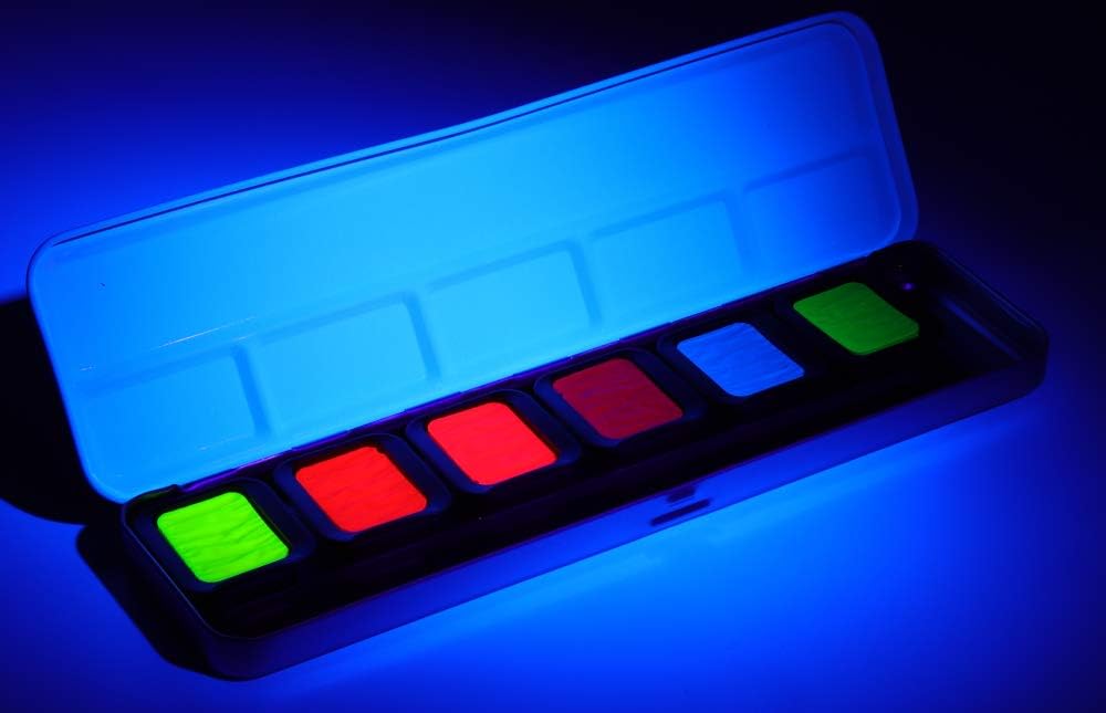 Finetec FN9000 Metallfarbkasten, 6 Premium NEON-Aquarellfarben, 6 Farben, 1 Stück (1er Pack) Klassis