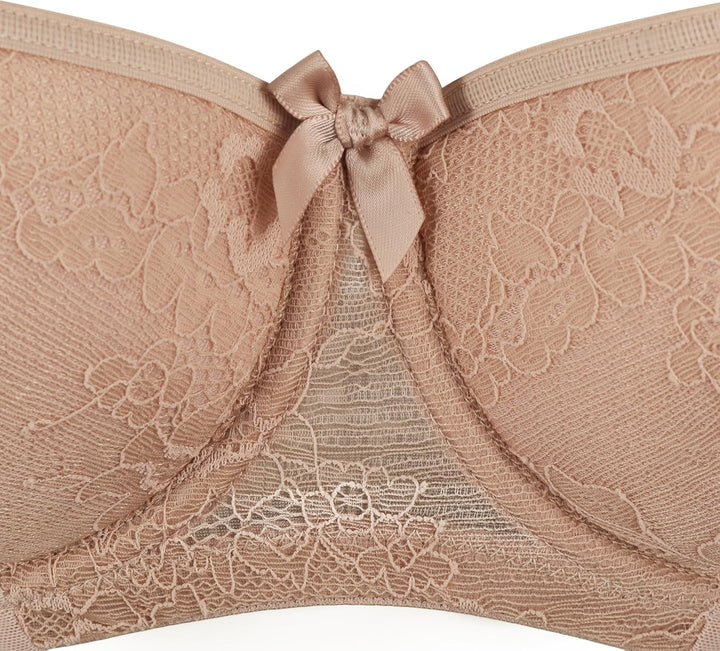 Rosme Lingerie Balconette-BH mit gepolsterten Trägern für Damen, Kollektion Eliza 70B Beige, 70B Bei
