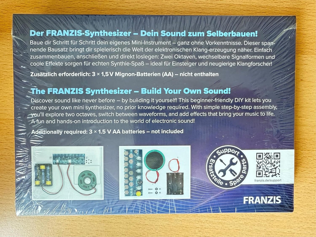 FRANZIS 67196 - Synthesizer selber Bauen - DIY Bausatz ohne Löten und technisches Vorwissen! Mit Pla