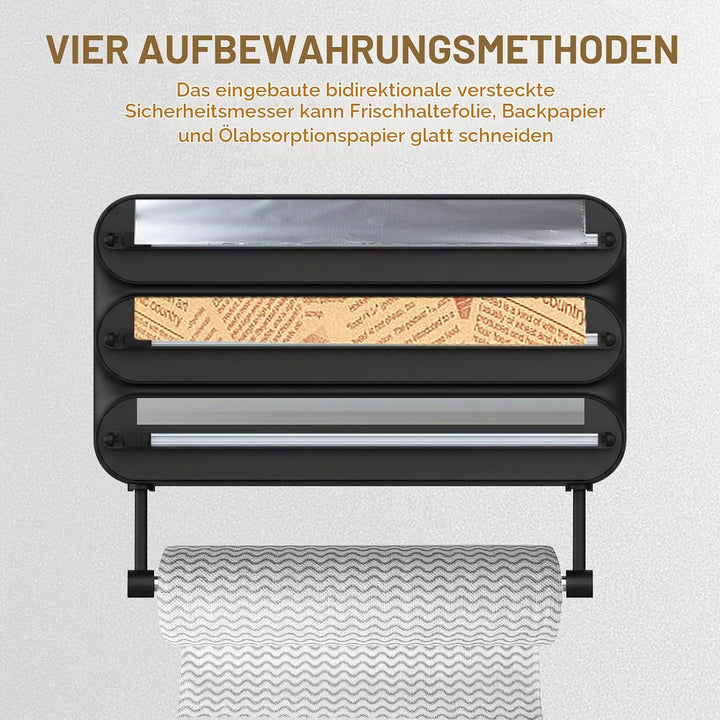 Küchenrollenhalter Wand,Frischhaltefolienspender und alufolie schublade,Alufolienspender und frischh