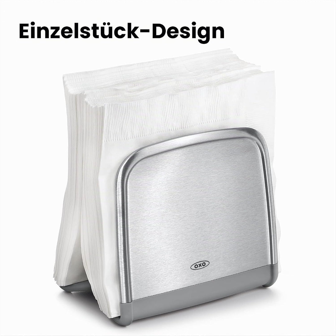 OXO Good Grips Serviettenhalter/Napkin Holder „Neat“ aus Edelstahl, Serviettenhalter