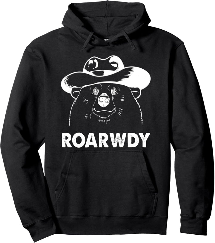 Roarwdy Howdy Meme Grizzly Meowdy Texas Cowboybär Pullover Hoodie