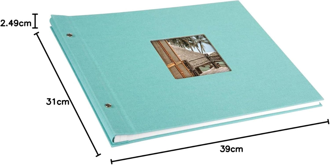 goldbuch 28807 Schraubalbum mit Fensterausschnitt, Bella Vista, 39 x 31 cm, Fotoalbum mit 40 weisse