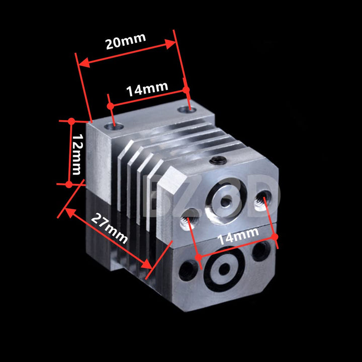 BZ 3D Ender 3 All Metal Hotend Upgrade,Heatbreak Titanlegierung,MK8 Gehärtetem Stahl Düse 0.4mm für