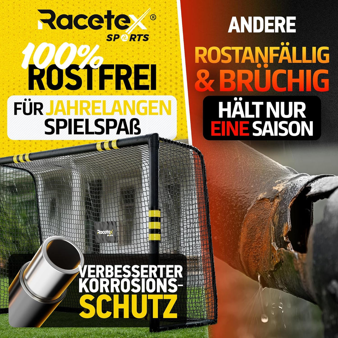 Racetex Fussballtore für Garten Kinder und Erwachsene mit [Anti-Rost Beschichtung] - Fussballtor Kin