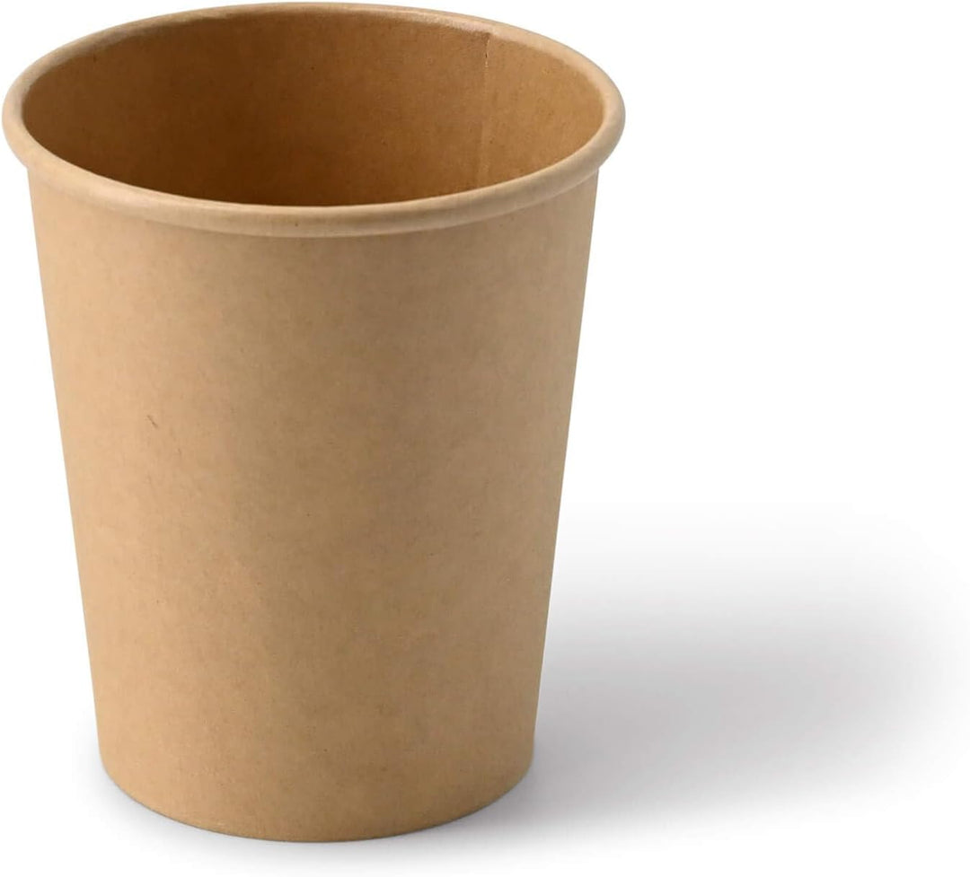 BIOZOYG 250 Stück 200 ml / 8 oz braune Pappbecher Ø 80 mm| umweltfreundlich, recycelbar &amp; ungebleich
