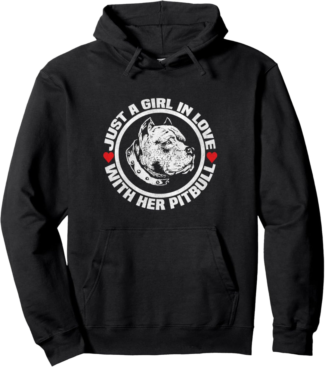 Pitbull Hundebesitzerin Frau und Mädchen mit Herz Hundeliebe Pullover Hoodie