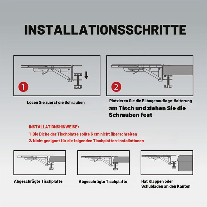 2 Stück Armauflage Schreibtisch,Ergonomische Armlehnenstütze Handgelenkauflage,90° Faltbare und 180°