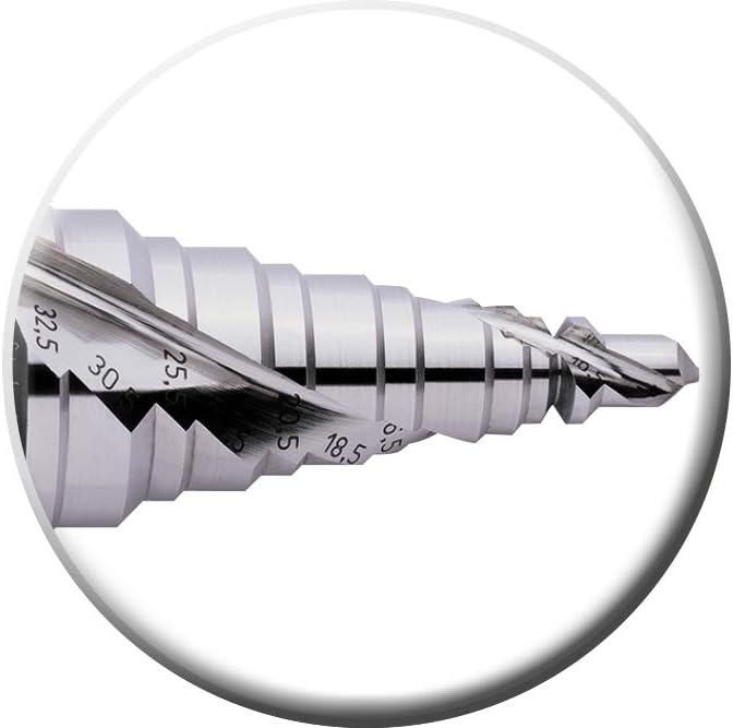 EXACT 5310 Stufenbohrer mit Spiralnute für Kabelverschraubung, EC 10, 7-32,5mm, HSS, Rotastop-Schaft