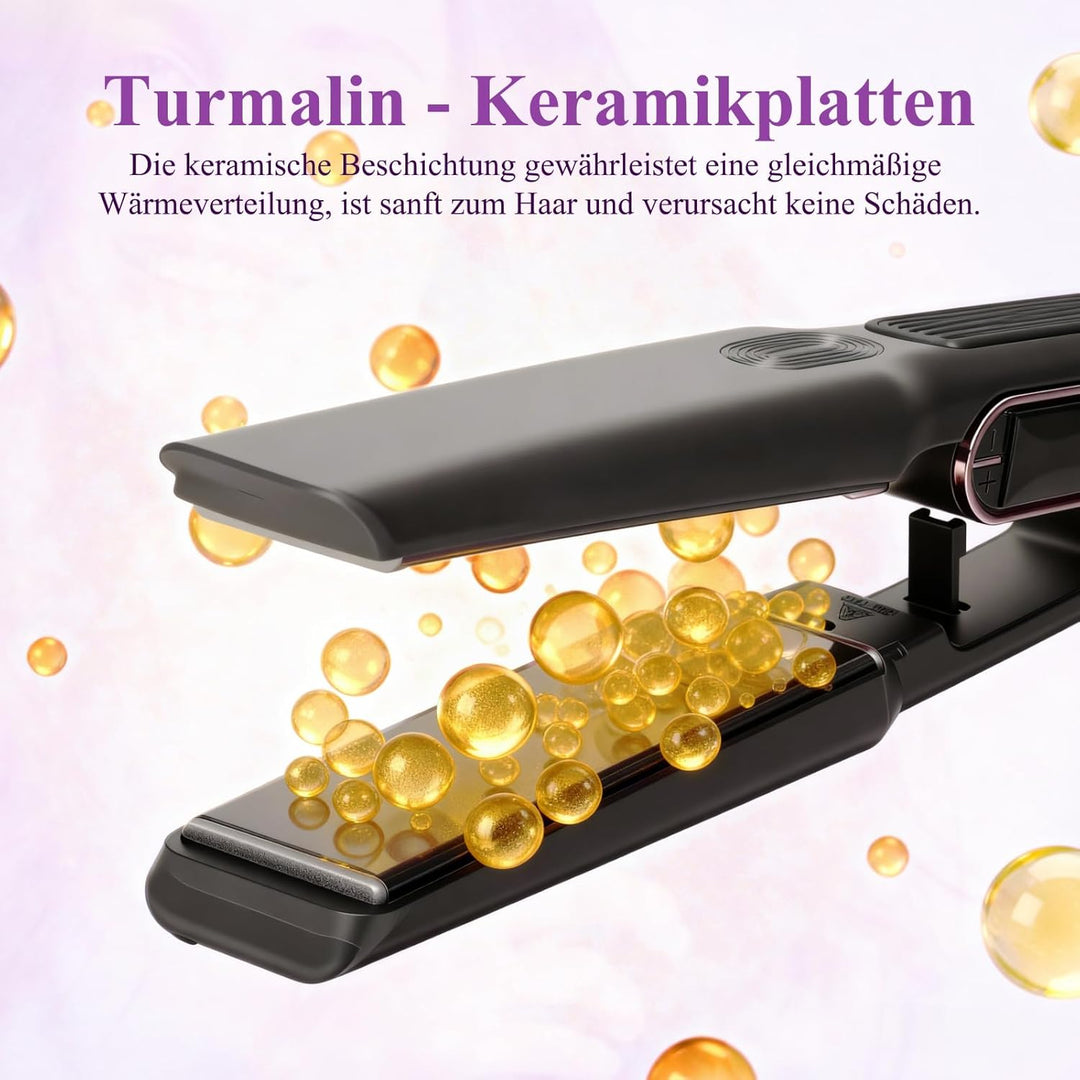 Bestauty Glätteisen 110x40mm: Breit-Keramik-Floatplatten(glatt gleiten), 15 Temperaturen (80-230℃),