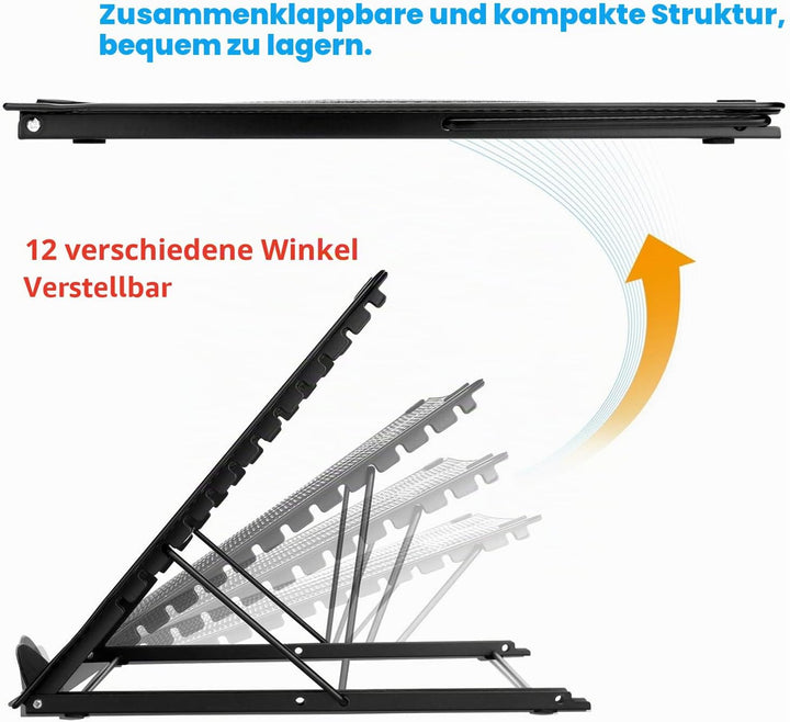 IMAGE Laptopständer Aluminium Notebook Ständer Multiwinkel verstellbare Halterung mit Gummipolster f
