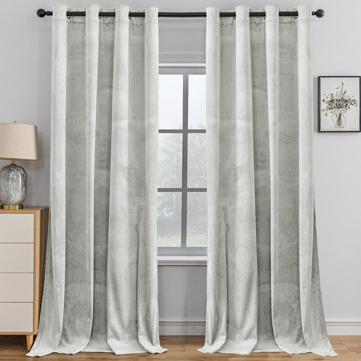 YSTELLAA Samtvorhang 2er Set, Gardinen Vorhänge, 140×180cm, Verdunklungsvorhänge Schlafzimmer Mit Ös